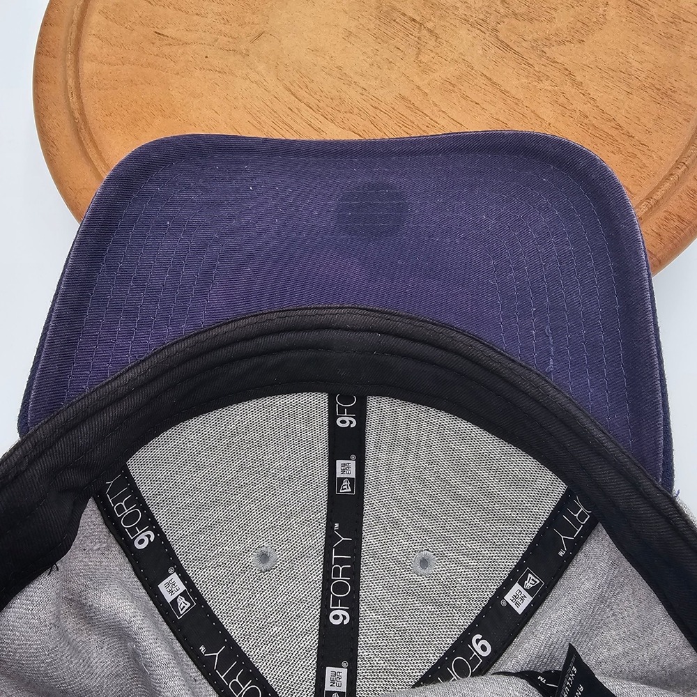 Tampa Bay Rays New Era 9FORTY Hat Heather Gray Purple Strapback MLB Baseball Cap - Picture 7 of 11